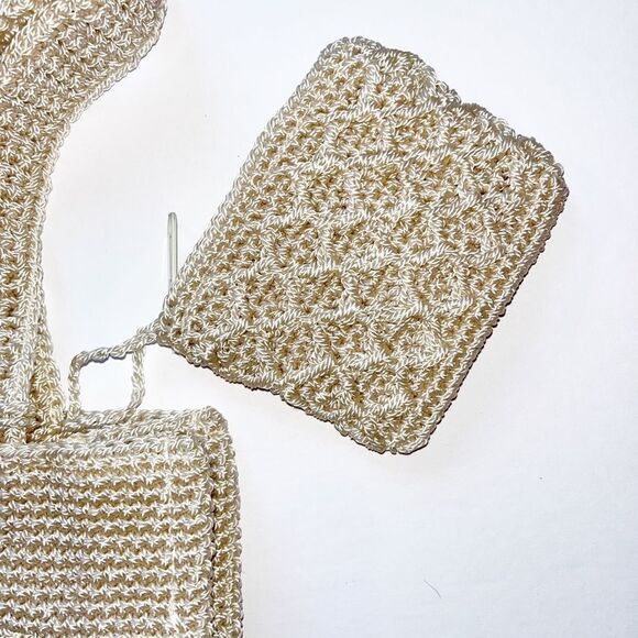 Cream woven bag and change pouch - Picture 2 of 6